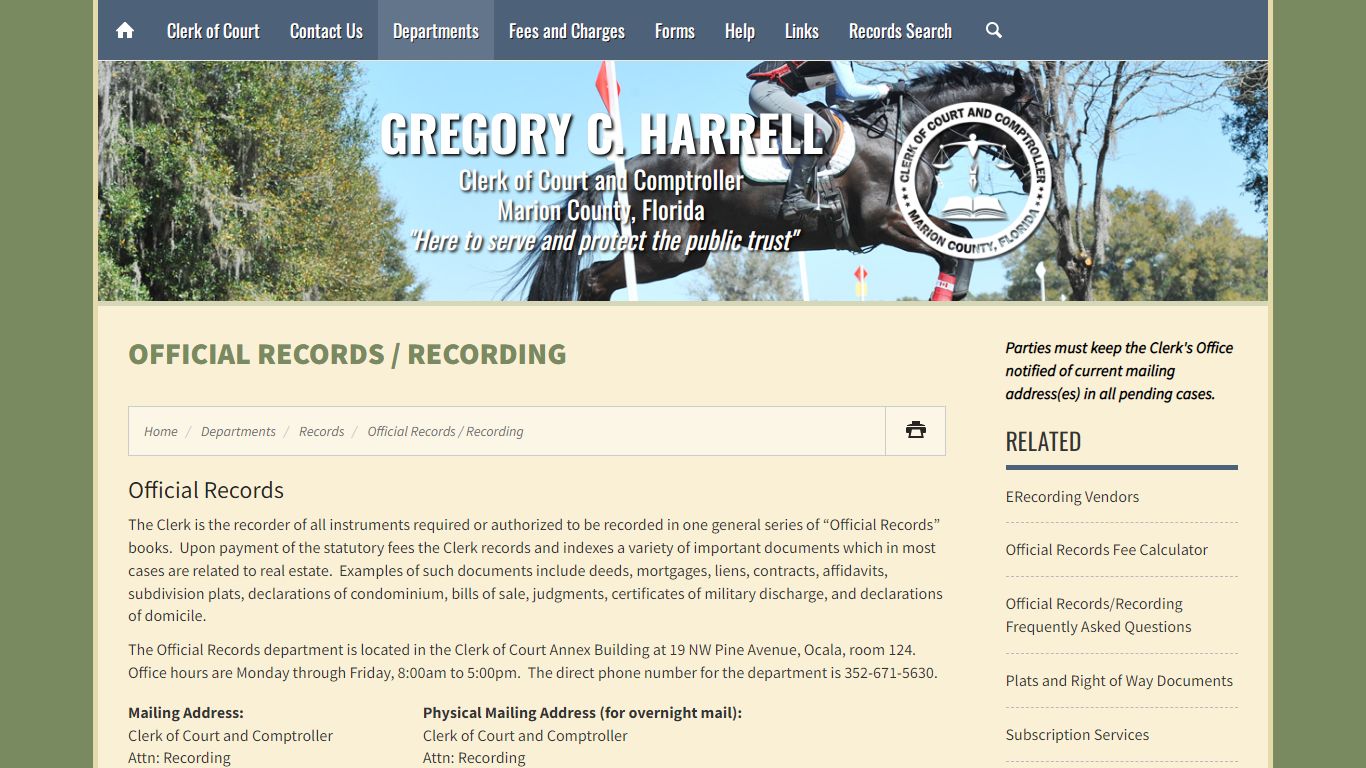 Official Records / Recording - Marion County Clerk