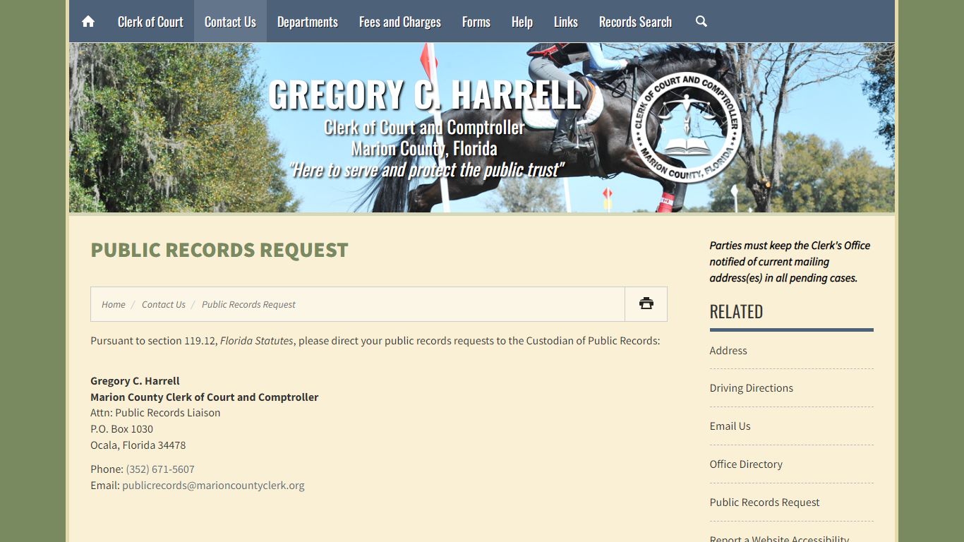 Public Records Request - Marion County Clerk